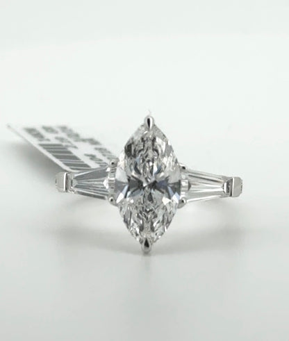 2.07ct Marquise D VVS2 Lab Diamond 14kt White Gold Ring SA5804r-13x7