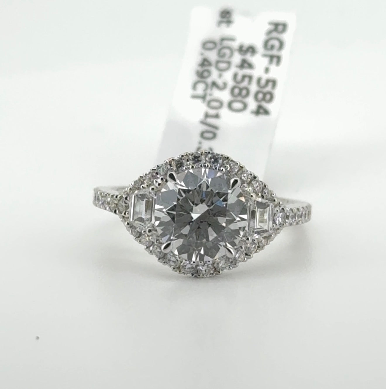 2.01ct Round E VS1 Excellent Cut Lab Diamond 14kt White Gold Ring RGF-584