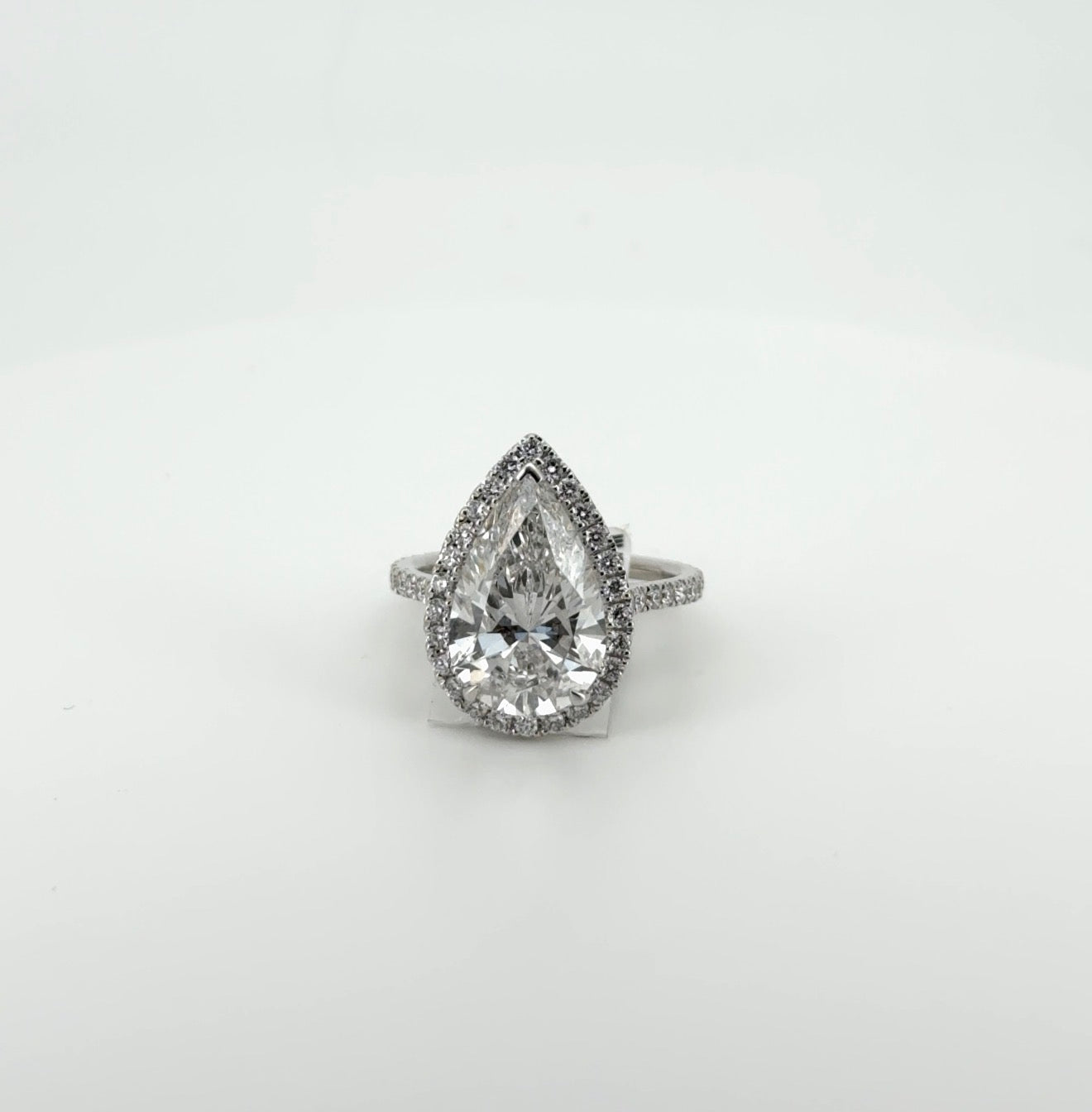 5.04ct Pear F VS1 Lab Diamond 14kt White Gold Ring RGF-656-4