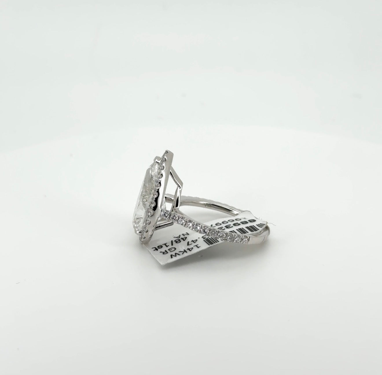 5.04ct Pear F VS1 Lab Diamond 14kt White Gold Ring RGF-656-4