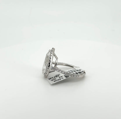 5.04ct Pear F VS1 Lab Diamond 14kt White Gold Ring RGF-656-4