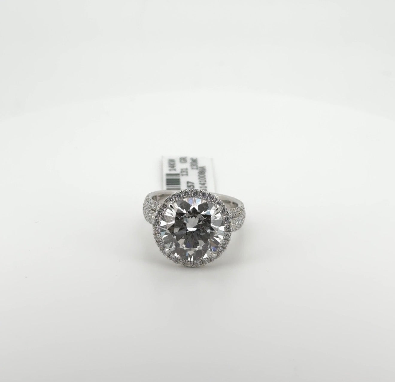 6.01ct Round F VS1 Excellent Cut Lab Diamond 14kt White Gold Ring RGF-662-1
