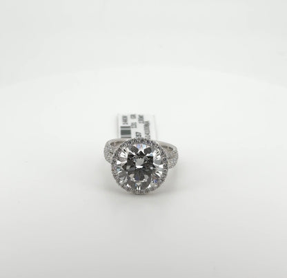 6.01ct Round F VS1 Excellent Cut Lab Diamond 14kt White Gold Ring RGF-662-1