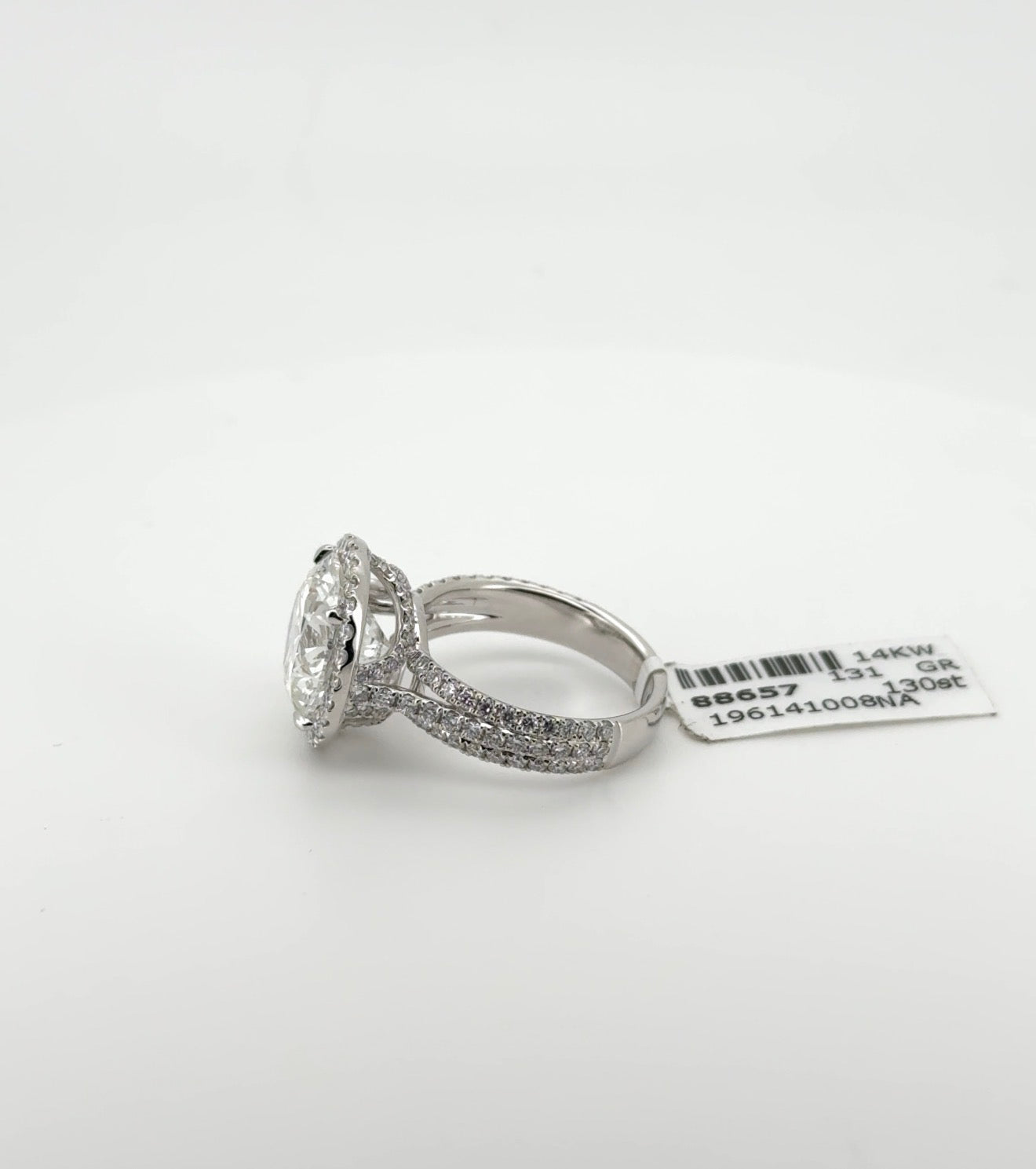 6.01ct Round F VS1 Excellent Cut Lab Diamond 14kt White Gold Ring RGF-662-1