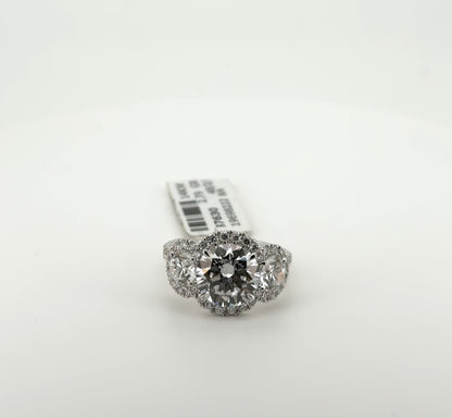 3.01ct Round E VVS2 Excellent Cut 14kt White Gold Ring RGF-517-4