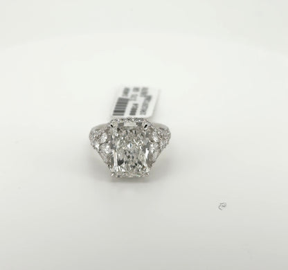 6.03ct Radiant F VS1 Lab Diamond 14kt White Gold Ring RGF-689-1