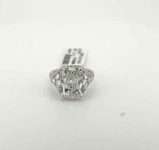 6.03ct Radiant F VS1 Lab Diamond 14kt White Gold Ring RGF-689-1