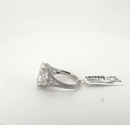 6.03ct Radiant F VS1 Lab Diamond 14kt White Gold Ring RGF-689-1
