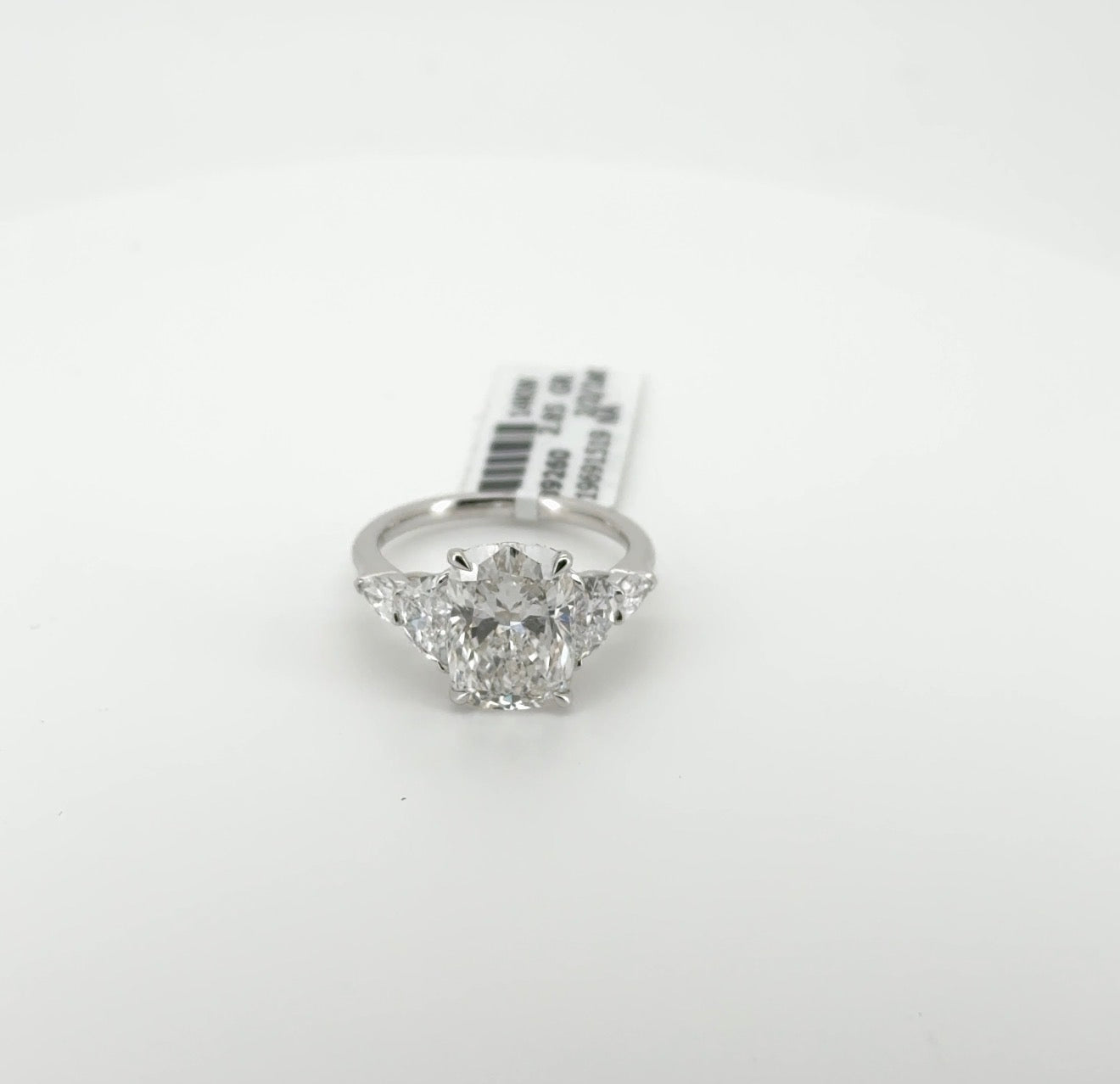 4.07ct Cushion F VS1 Lab Diamond 14kt White Gold Ring RGF-615-1