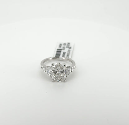 4.07ct Cushion F VS1 Lab Diamond 14kt White Gold Ring RGF-615-1