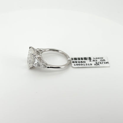 4.07ct Cushion F VS1 Lab Diamond 14kt White Gold Ring RGF-615-1