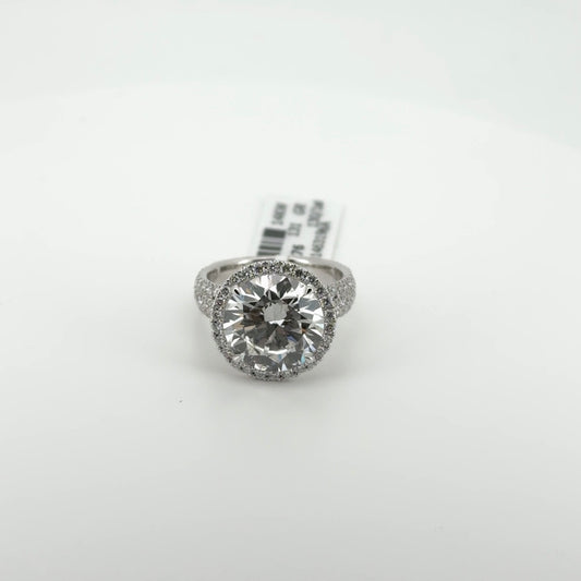 6.01ct Round F VS1 Excellent Cut Lab Diamond 14kt White Gold Ring RGF-662