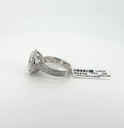 6.01ct Round F VS1 Excellent Cut Lab Diamond 14kt White Gold Ring RGF-662