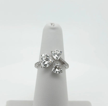 3.48ctw Heart Lab Diamond 14kt White Gold 3-Stone Ring RGF-362-2