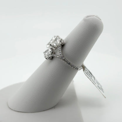 3.48ctw Heart Lab Diamond 14kt White Gold 3-Stone Ring RGF-362-2