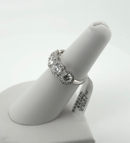 3.13ctw Round Lab Diamond 14kt White Gold 5-Stone Ring SA5827R