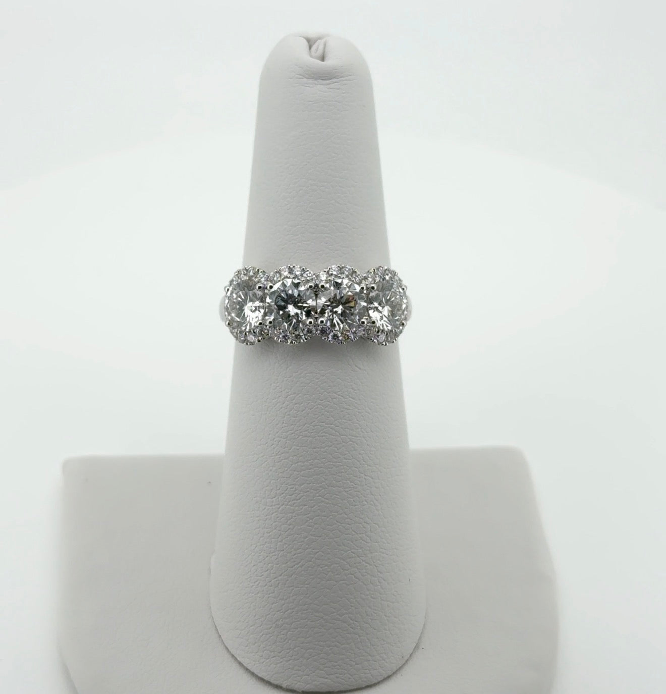 2.46ctw Round Lab Diamond Multi-Stone 14kt White Gold Ring SA5806R-5.2