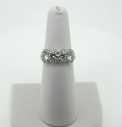 2.46ctw Round Lab Diamond Multi-Stone 14kt White Gold Ring SA5806R-5.2