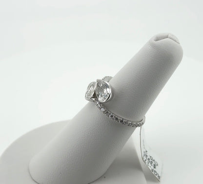 2.50ctw Pear & Marquise Lab Diamond 14kt White Gold Bezel Ring RGF-171