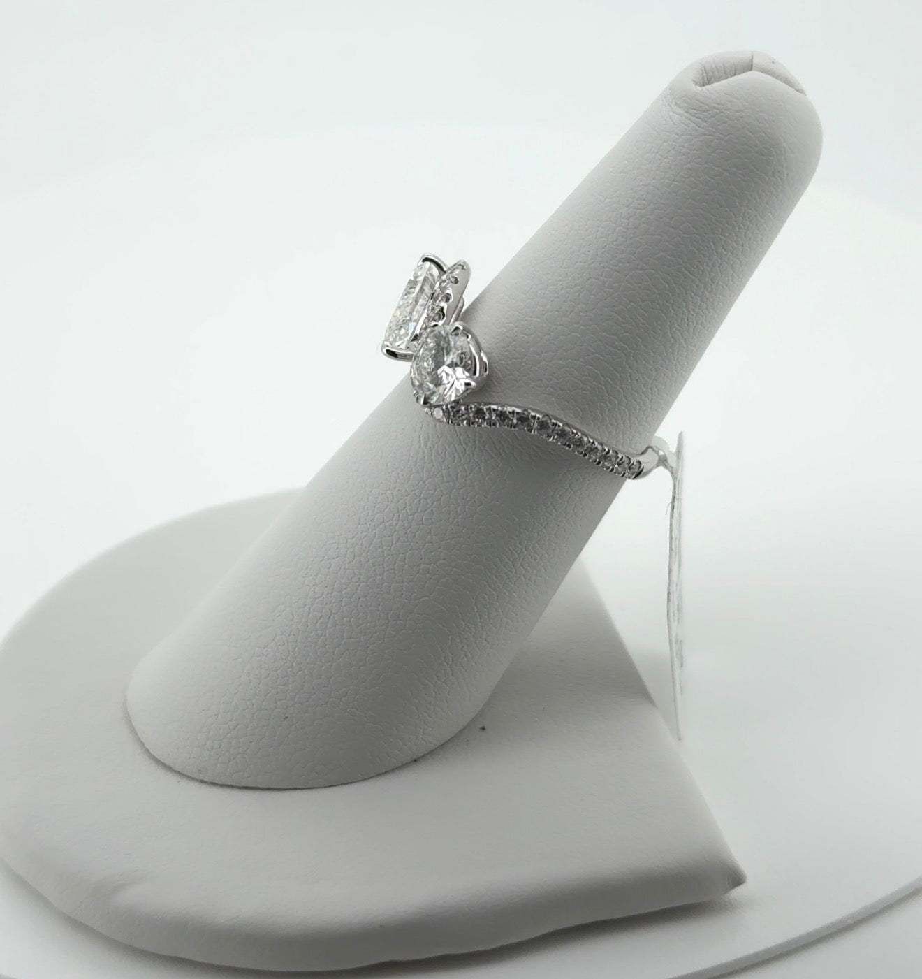 2.04ctw Round and Pear Lab Diamonds 14kt White Gold Ring RGF-432-5