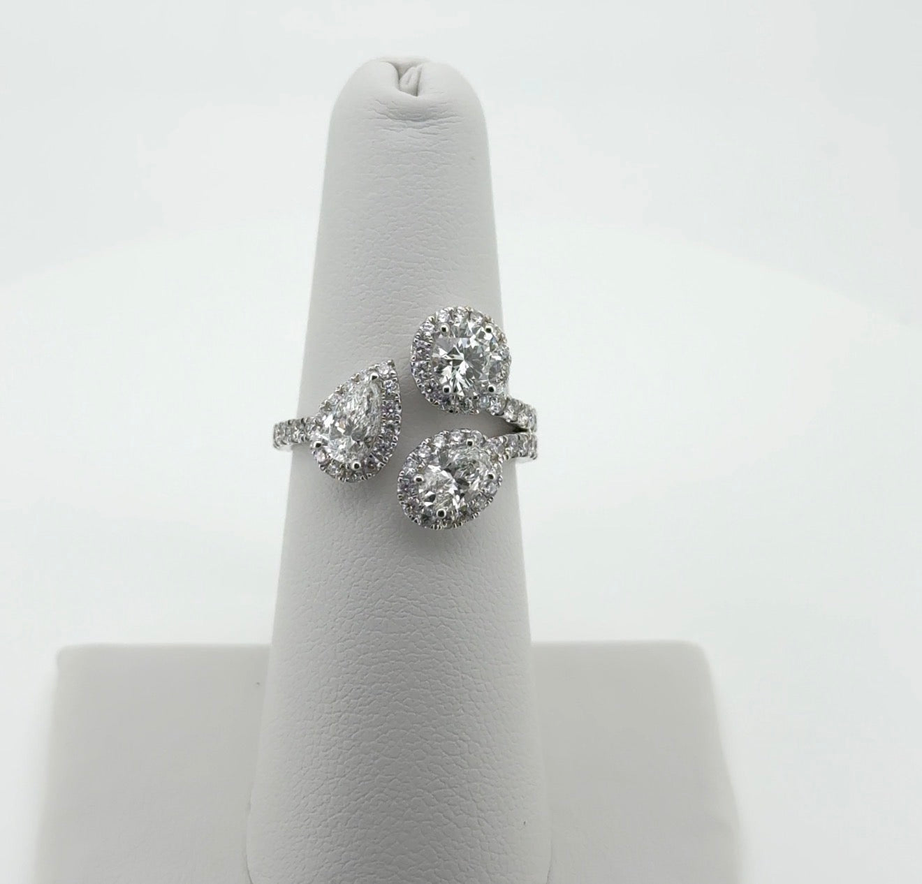 2.30ctw Pear, Round, & Oval Lab Diamond 14kt White Gold Ring RGF-421-2