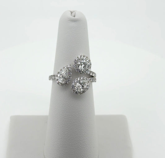 2.30ctw Pear, Round, & Oval Lab Diamond 14kt White Gold Ring RGF-421-2