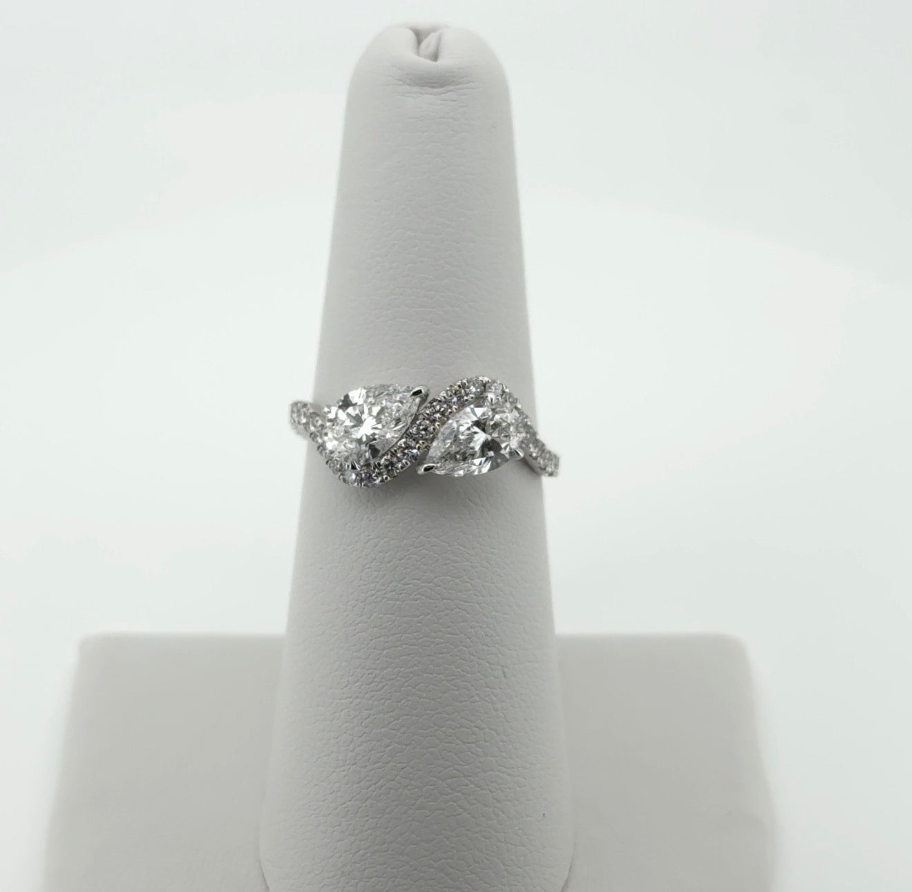 1.85ctw Pear Lab Diamond 14kt White Gold Bypass Ring RGF-430-4