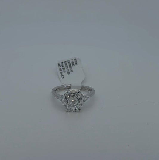 3.01ct Cushion F VVS2 Lab Diamond 14kt White Gold Ring RGF-729