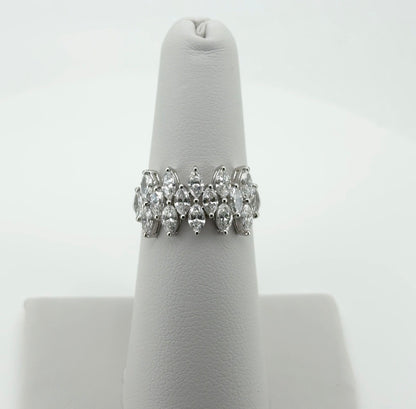 1.67ctw Marquise Lab Diamond 14kt White Gold Multi-Stone Ring RGF-698