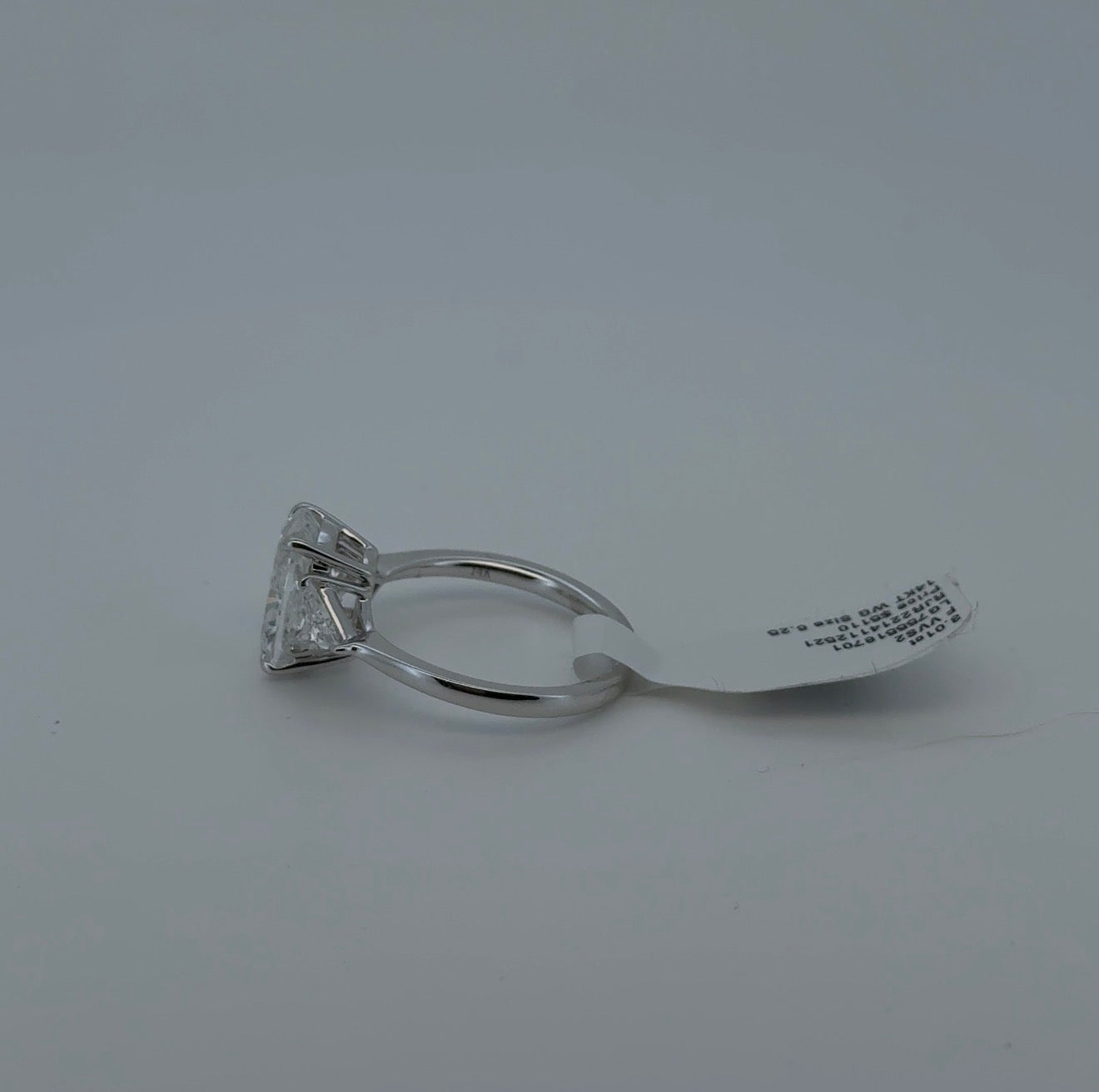 3.01ct Cushion F VVS2 Lab Diamond 14kt White Gold Ring RGF-729