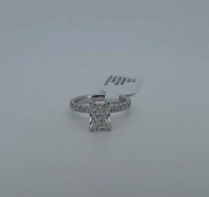 2.10ct Radiant E VVS2 Lab Diamond 14kt White Gold Ring SR7464-RAD200A