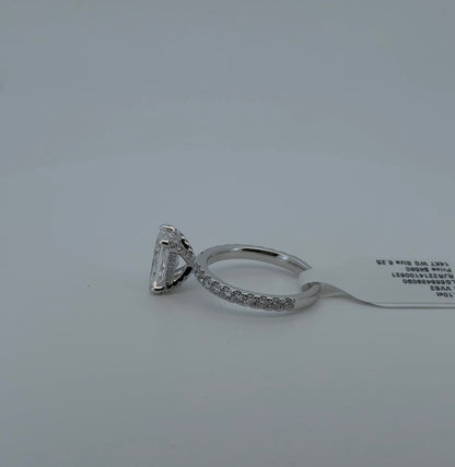 2.10ct Radiant E VVS2 Lab Diamond 14kt White Gold Ring SR7464-RAD200A