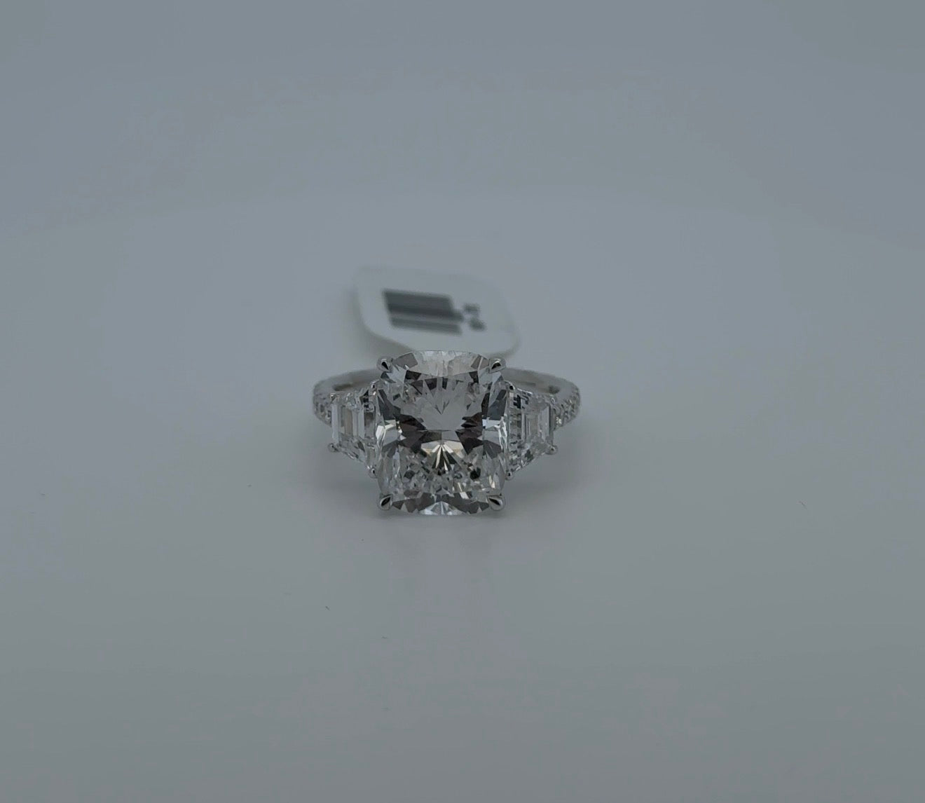 5.02ct Cushion E VVS2 Lab Diamond 14kt White Gold Ring RGF-762