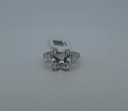 5.02ct Cushion E VVS2 Lab Diamond 14kt White Gold Ring RGF-762