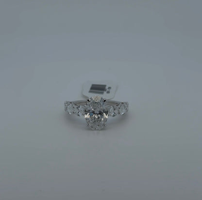 3.00ct Oval E VS1 Lab Diamond 14kt White Gold Ring RGF-708