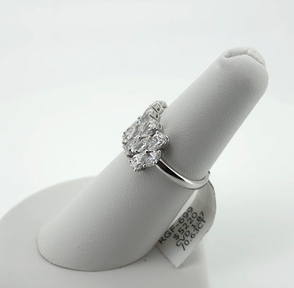 2.50ctw Pear and Marquise Lab Diamond 14kt White Gold Multi-Stone Ring RGF-699