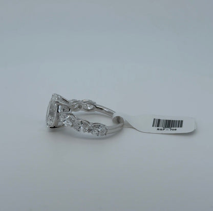 3.00ct Oval E VS1 Lab Diamond 14kt White Gold Ring RGF-708