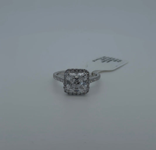 2.61ct Square Radiant E VVS2 Lab Diamond 14kt White Gold Ring RGF-371-3