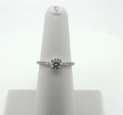 1.05ctw Round Lab Diamond 14kt White Gold Ring SA5832R-5.8