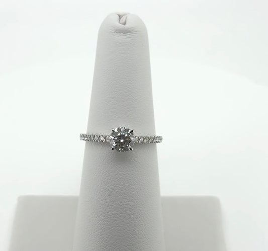 1.05ctw Round Lab Diamond 14kt White Gold Ring SA5832R-5.8
