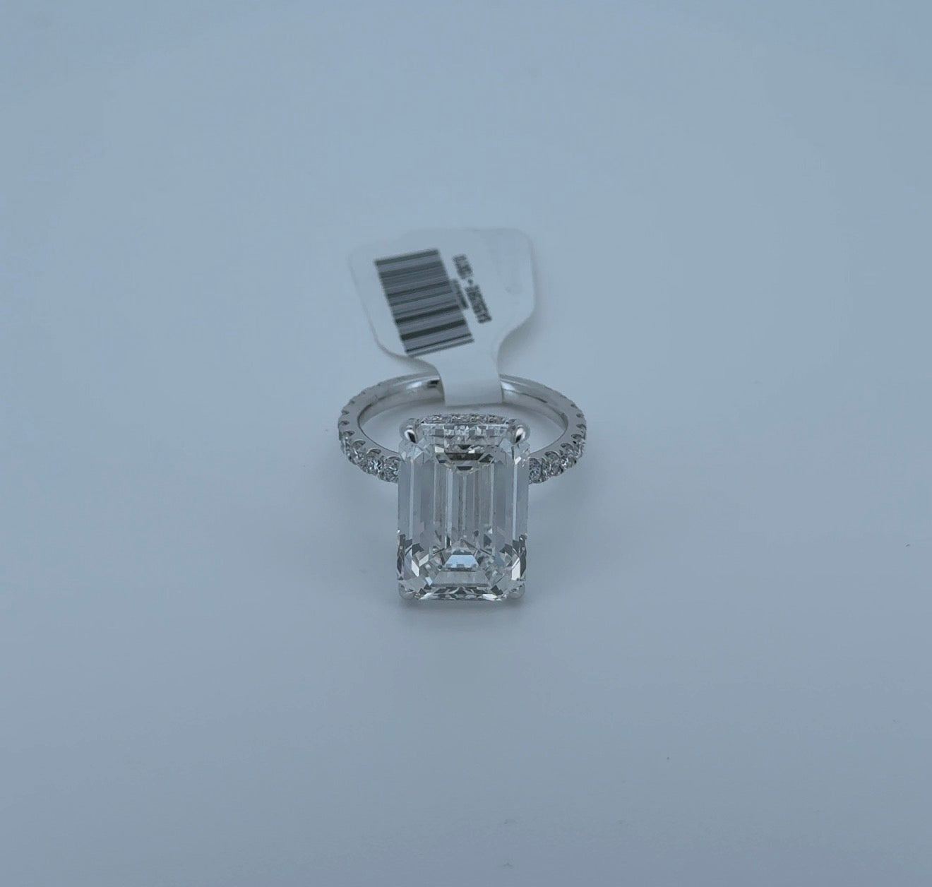 10.05ct E VS1 Emerald Lab Diamond 14kt White Gold Ring SA5505RE-15x10