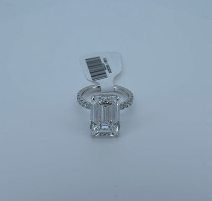 10.05ct E VS1 Emerald Lab Diamond 14kt White Gold Ring SA5505RE-15x10