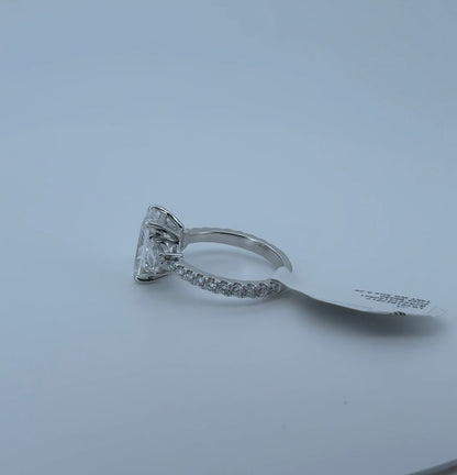 3.10ct E VS1 Radiant 14kt White Gold Ring SA5627R-10.2x7-2