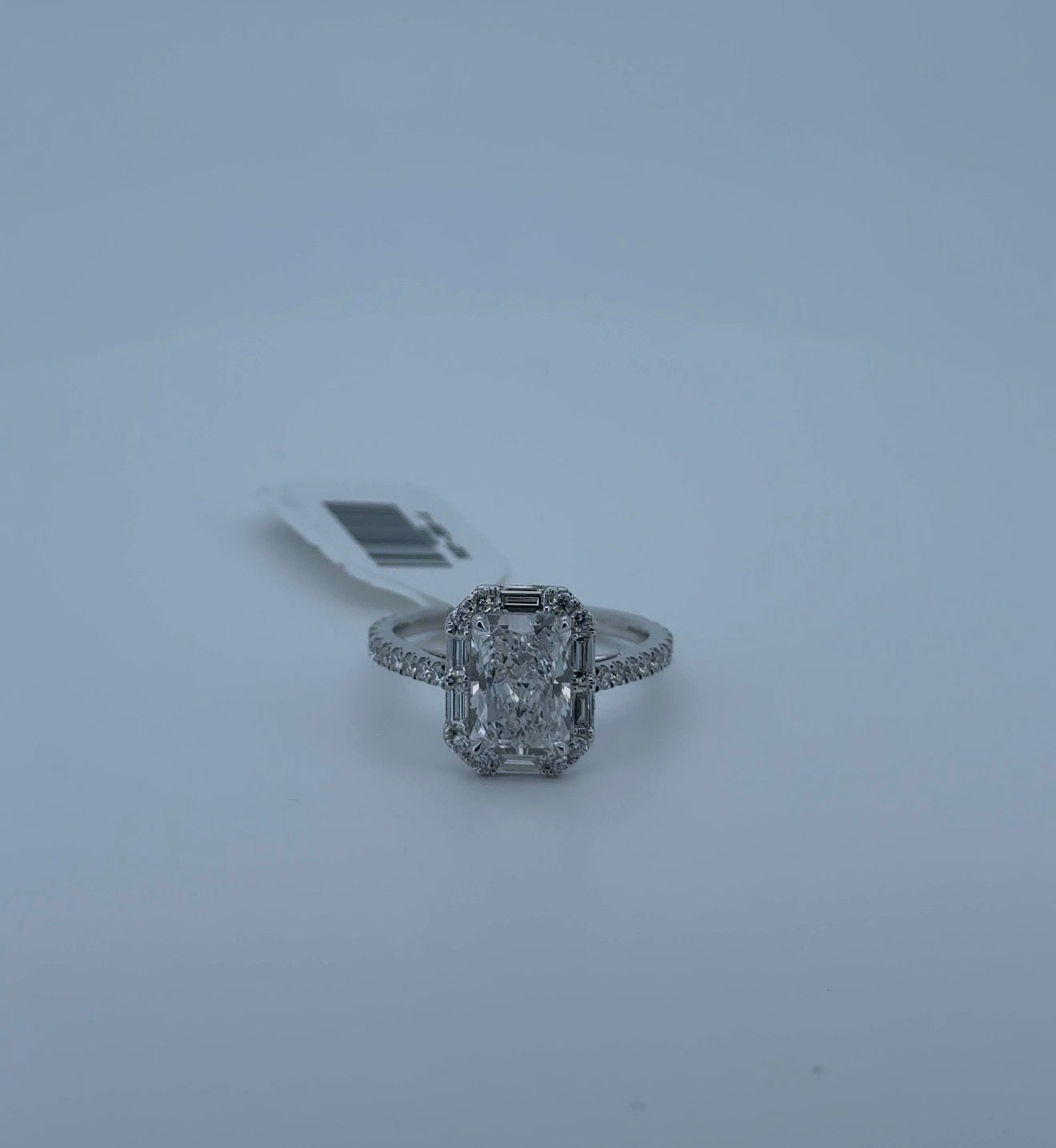 2.05ct D VS1 Radiant Lab Diamond 14kt White Gold Ring RGF-553-4