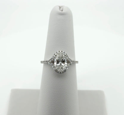 1.85ctw Oval Lab Diamond 14kt White Gold Ring SA5420R-9.42x6.41A