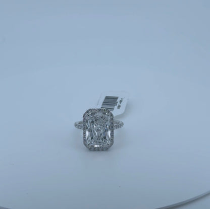 7.02ct Radiant E VS1 Lab Diamond 14kt White Gold Ring RGF-486-1