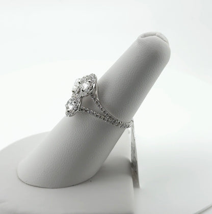 2.57ctw Pear and Round Lab Diamonds 14kt White Gold 3-stone Ring SA5809R