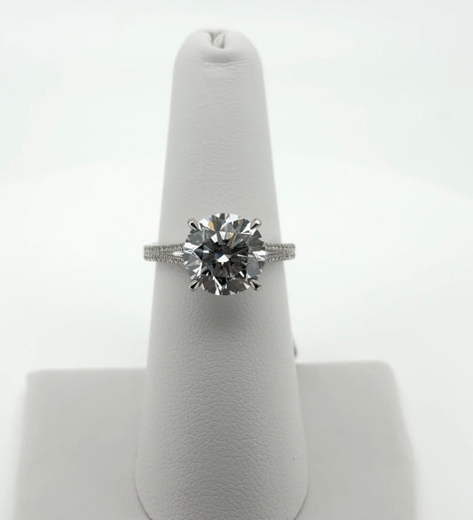 4.03ct Round E VVS2 Lab Diamond 18kt White Gold Ring SA5041R