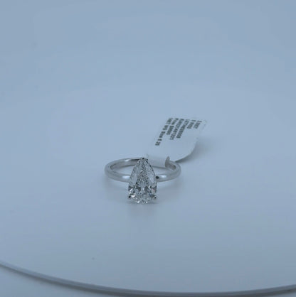 2.02ct Pear E VVS2 Lab Diamond 14kt White Gold Ring SR8181-PE11.04X6.91