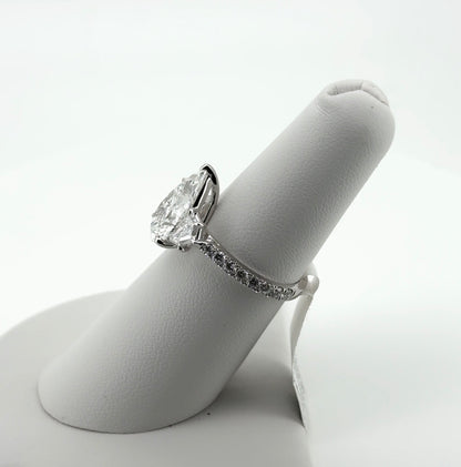 3.06ct Pear E VVS2 Lab Diamond 14kt White Gold Ring RGF-636-1